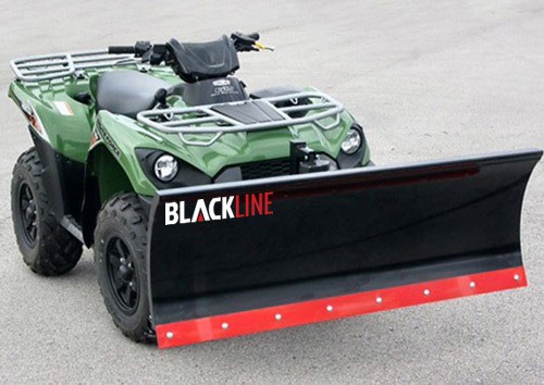 Blackline plow on a green ATV