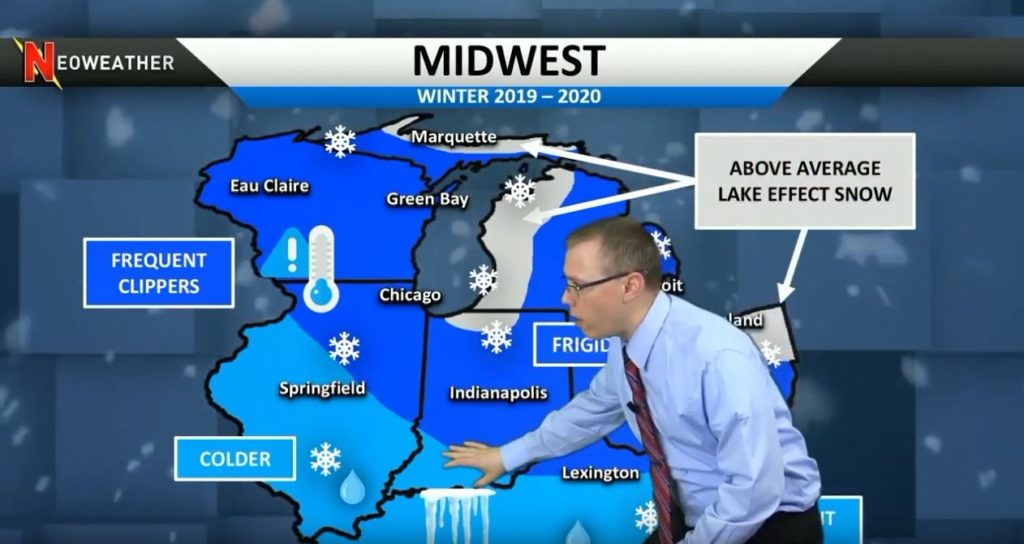 2019-2020 Midwest Region Long Range Forecast Map