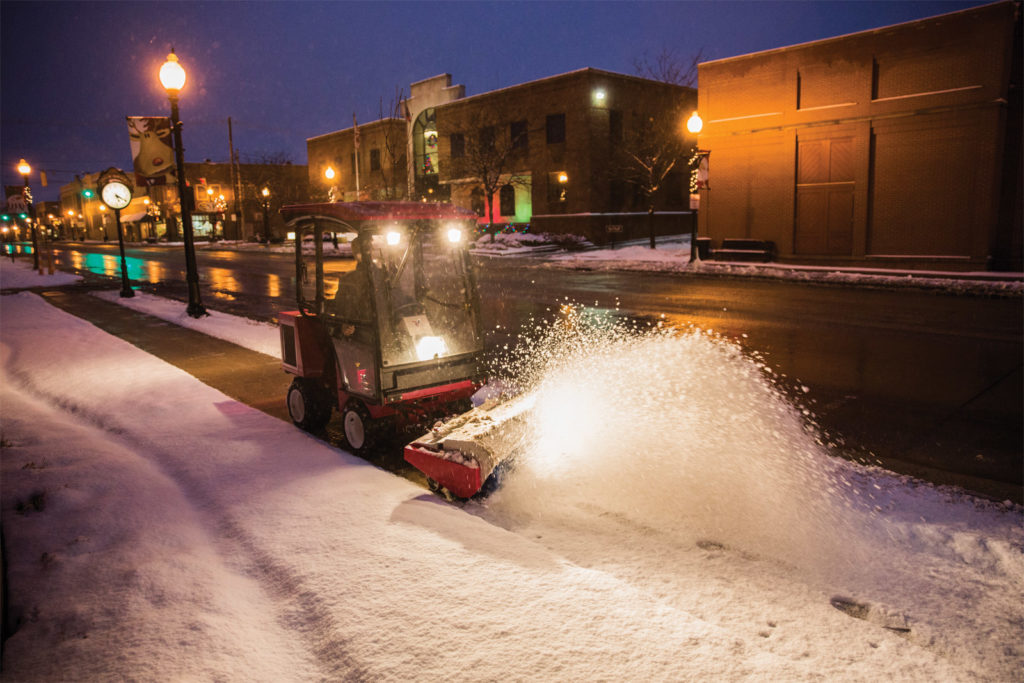 Ventrac 3400 is perfect for sidewalk snow removal