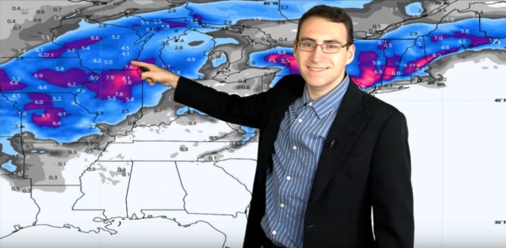 1/22/20 Snowfall Forecast Map from Neoweather