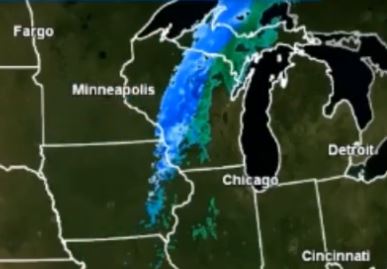 11.12.20 Weather Map showing snow in the Midwest
